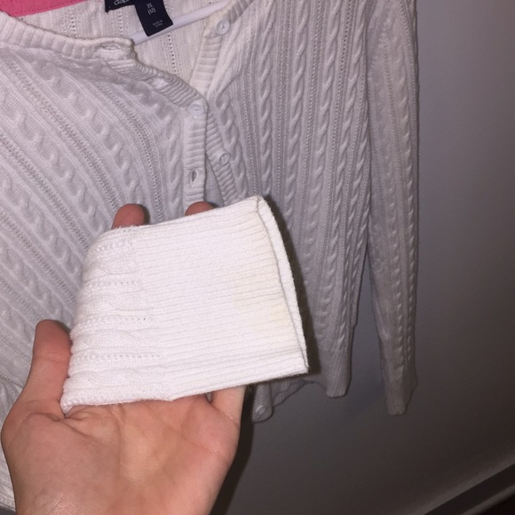 LIKE NEW White Cardigan/Sweater, Child XL, Wom. XS - Picture 2 of 4